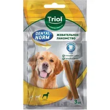 Лакомство для собак Triol Dental Norm Палочки жевательные для крупных пород / 10161004 (3шт)