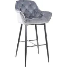 Стул с подлокотниками Signal Cherry H-1 Velvet (bluvel 14 серый/черный)