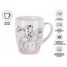 Кружка керамическая, 360 мл., ANIMAL FRIENDS-1, PERFECTO LINEA