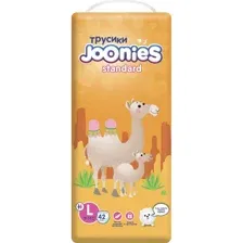 Подгузники-трусики детские Joonies Standard, размер L, 9-14 кг, 42 шт