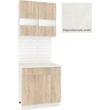 Готовая кухня Кортекс-мебель Корнелия Экстра 80р1ш (дуб сонома/королевский опал)