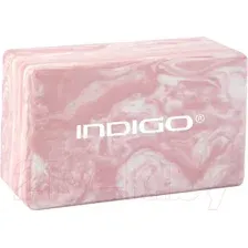 Блок для йоги Indigo Sport IN259 (мраморный розовый)