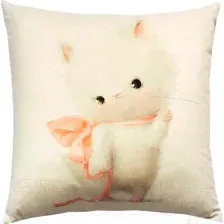 Декоративная подушка Matex Fluffy. Вайс 62-455 (молочный/светло-розовый/светло-серый)