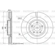 Тормозной диск PATRON PBD1476