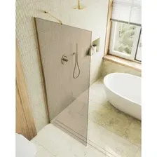 Душевая стенка MaybahGlass 89x195 / MGD-691-3ш (бронзовое стекло/золотой)