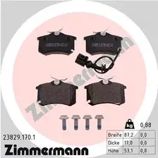Тормозные колодки дисковые задняя ось ZIMMERMANN 23829.170.1