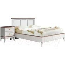 Двуспальная кровать Гомельдрев Тельма ГМ 6581 160x200 Дуб (белый/натуральный дуб)