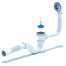 Сифон для ванны АНИ выпуск/перелив 1 1/2" 40х50 арт. Е155