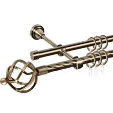 Карниз АС Форос Grace, D16К/16Г, Антик, Булава, составной, 2.8 м