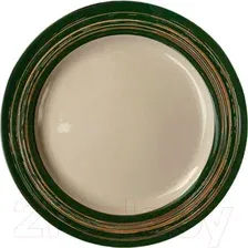 Тарелка обеденная Luxstahl China Town HM05165-12 фк8502 (слоновая кость/зеленый)