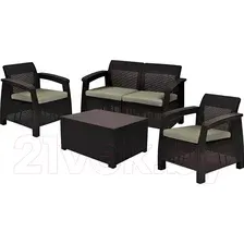 Комплект садовой мебели Keter Corfu Box / 258943 (коричневый)