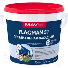 Краска MAV Flagman ВД-АК-1031 фасадная (1л, белый)