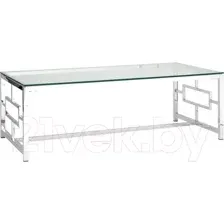 Журнальный столик Stool Group Бруклин 120x60 / ECT-013 (прозрачное стекло/сталь серебристый)