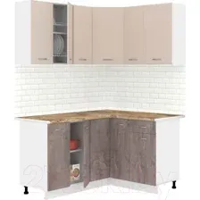 Готовая кухня Кортекс-мебель Корнелия Лира 1.5x1.3 (капучино/оникс/мадрид)