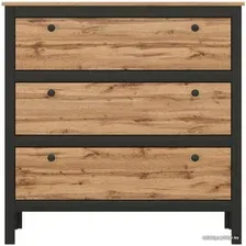 Комод Black Red White Loft KOM3S/90 (дуб вотан/черный матовый)