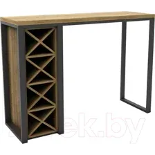 Барный стол Hype Mebel Уайн 120x40x110 (черный/дуб галифакс олово)