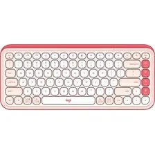 Клавиатура Logitech Pop Icon Keys 920-013089 (розовый/белый, с гравировкой)