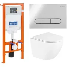 Унитаз подвесной BelBagno BB3105CHR/SC/BB002-80/BB005-PR-CHROME