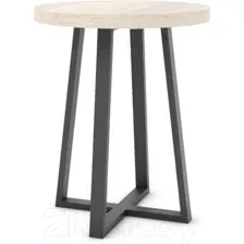 Журнальный столик Hype Mebel Челси 40x40 (черный/древесина белая)