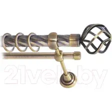 Карниз для штор Lm Decor Булава 097 2р витой 25/16мм (антик, 1.6м)