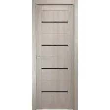 Дверь межкомнатная SMART Орион 80x200 (капучино/черное стекло)