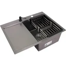 Кухонная мойка Wisent WS-36550B-R/GER013 (с сифоном, дозатором и коландером)