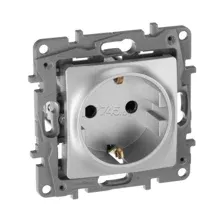 Розетка Legrand Etika 672422 (алюминий)