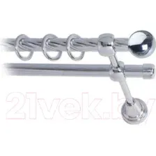 Карниз для штор Lm Decor Шар малый 124 2р витой (хром, 3м)