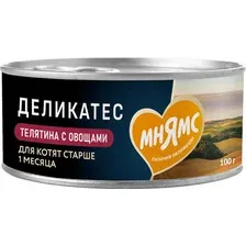 Влажный корм для кошек Мнямс Телятина с овощами для котят Паштет по-бельгийски / 176649 (100г)