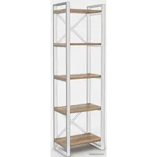 Стеллаж Hype Mebel Стандарт 80x200 (белый/дуб галифакс натуральный)