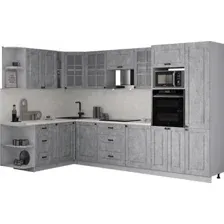 Готовая кухня Интерлиния Мила Деко 1.88x3.2 LV (керамика/керамика/опал светлый)