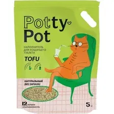 Наполнитель для туалета Potty-Pot Натуральный Тофу без запаха (5кг/12л)