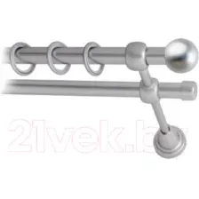 Карниз для штор Lm Decor Шар малый 124 2р гладкий (сатин, 3.6м)