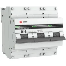 Автоматический выключатель EKF PROxima ВА 47-100 3P 16А D 10кА (mcb47100-3-16D-pro)
