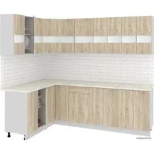 Готовая кухня Кортекс-мебель Корнелия Экстра 1.5x2.5м (дуб сонома/марсель)