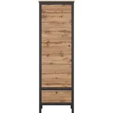 Шкаф распашной Black Red White Loft REG1D1S (дуб вотан/черный)