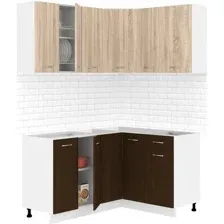 Готовая кухня Кортекс-мебель Корнелия Лира 1.5x1.3 без столешницы (дуб сонома/венге)
