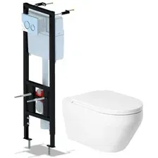 Унитаз подвесной Saniteco KW-9009W + Ани Пласт WCP4131