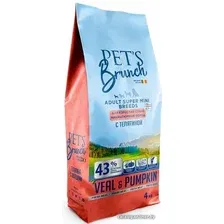 Сухой корм для собак Pet's Brunch для взрослых собак миниатюрных пород с телятиной 4 кг
