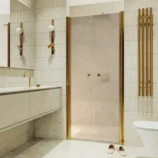 Душевая дверь MaybahGlass 198x80 MGD-433-3 (бронза матовая/золото)