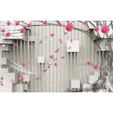 Фотообои Citydecor Цветочная абстракция 5 3D с защитным покрытием 400x254
