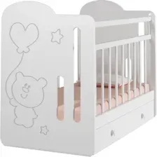 Классическая детская кроватка VDK Sweet Bear маятник-ящик (белый)