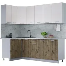 Готовая кухня Интерлиния Мила Лайт 1.2x2.2 (вудлайн кремовый/дуб веллингтон/серый каспий)
