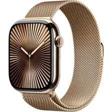 Умные часы Apple Watch Series 10 LTE 46 мм (титановый корпус, золотистый/золотистый, миланская петля M/L)
