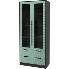 Шкаф-витрина Интерлиния Концепт КТ-ШВ2 Техно (антрацит/мята)