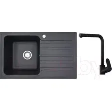 Кухонная мойка БелЭворс Styl L + Like F8005022 (черный)