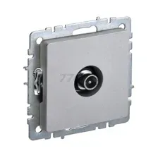 Розетка телевизионная проходная TV IEK Brite РТВ10-0-БрА алюминий (BR-A10-P-K47)