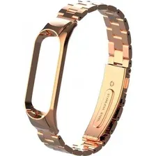 Ремешок для умных часов Bingo Stainless для Xiaomi Mi Band 3/4 (розовое золото)