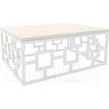 Журнальный столик Hype Mebel Лок 75x100 (белый/древесина белая)