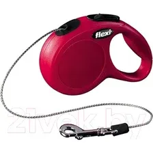 Поводок-рулетка Flexi New Classic трос / 11773 (XS, красный)